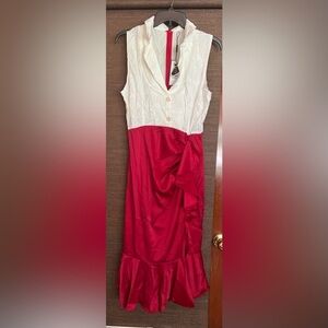 Retro stage dress Sz L NWT Midi